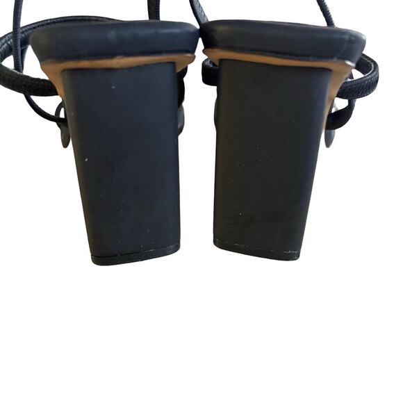 Y2K VTG. ALDO BLACK STRAPPY SQUARE TOE HEELS SANDALS‎ SZ. 6 1/2. - Picture 6 of 8